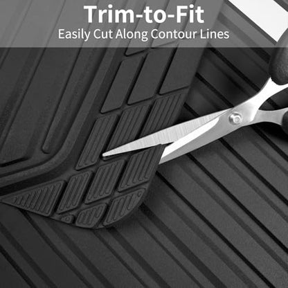 Heavy Duty Rubber Car Mats Metallic (Black White)