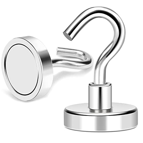 Magnetic Hooks 50Lbs+ Heavy Duty Magnet Hook for Cruise Cabins (Silver / 4Pack-50LB)