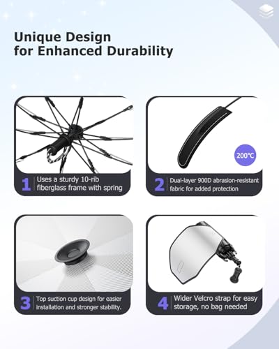 2026 Durango Windshield Sun Shade Umbrella Foldable UV Block Front Window Sunshade (Durango 2011- 2025 2026)