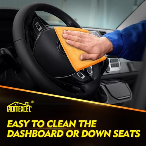 Yellow Microfiber Cleaning Cloths 12 Pack (Yellow / 12.5 x 12.5 Inch)