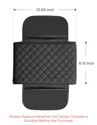 Center Console Cover for SUV Sedan (Black / 12.6" x 7.8" x 2.16")