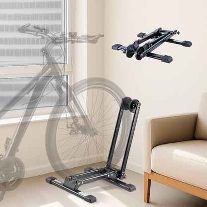 Bike Rack Upright Bike Stand Floor for 16 to 27.5 Inch Mountain & Road Bikes