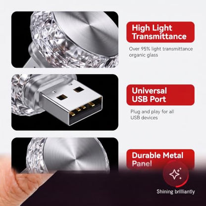 USB LED Car Interior Lights (Red)