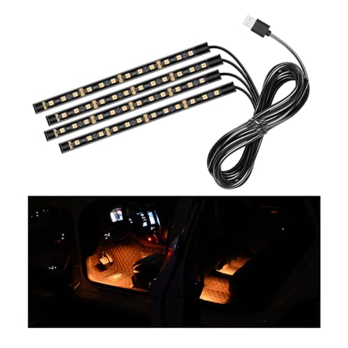 Car LED Strip Light (Orange-Yellow / 48 LED, USB Port)