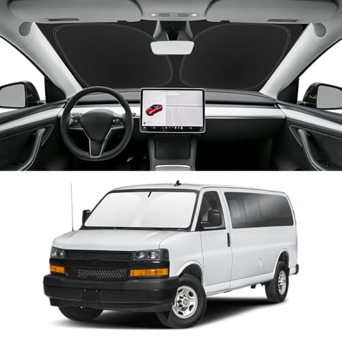 Custom Fit Windshield Sun Shade for Chevrolet Express 1996 (for 1996-2026 Chevy Express)