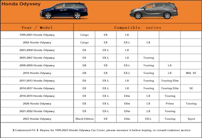 6 Layers Waterproof Car Cover for Honda Odyssey 1999 (LM-Silver / 37. Custom Fit Honda Odyssey)