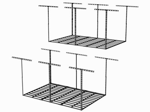 4x6 Garage Storage Overhead Rack Organization (Black / 4*6 FT - 2 Pcs)