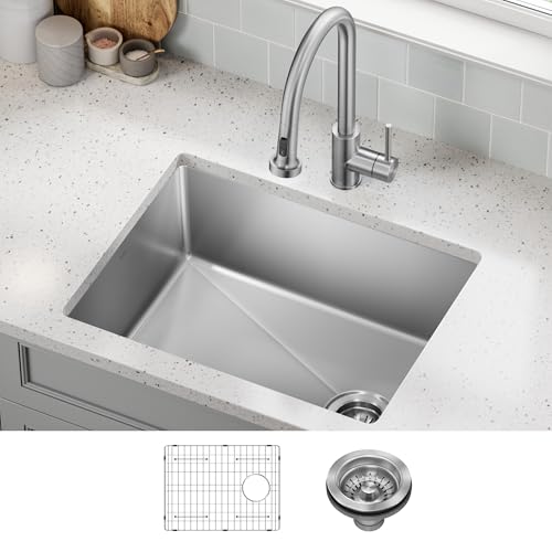 Stainless Steel 25 in 18 Gauge Undermount Kitchen Sink KHU641 (25 Inch / Single Bowl — Undermount)