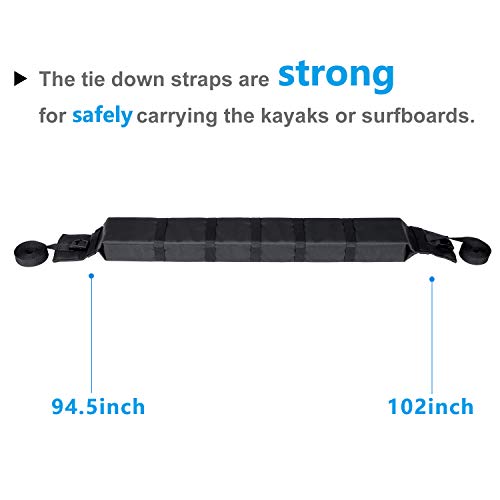 Kayak Roof Rack Soft Roof Rack Pads for Car Kayak Surfboard (RR001 / 32 x 5.5 x 7.5 inches)