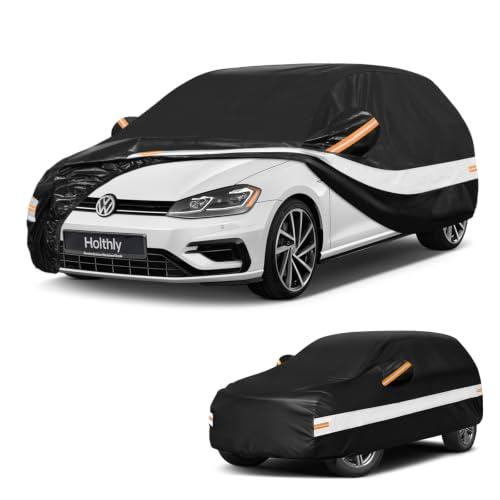 10 Layers Hatchback Car Cover Custom Fit for Volkswagen Golf (Black Gray / Custom Fit for Volkswagen Golf)