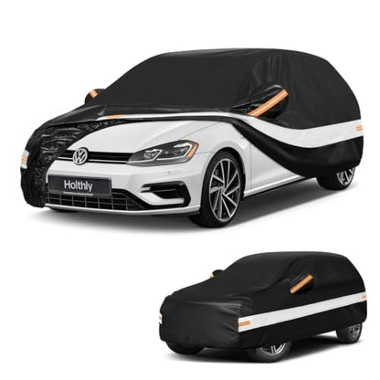 10 Layers Hatchback Car Cover Custom Fit for Volkswagen Golf (Black Gray / Custom Fit for Volkswagen Golf)