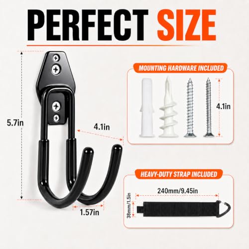 Hose Hanger Wall Mount 2 Pack (Black 2 Pcs)