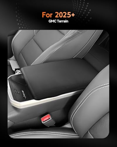 for 2025 2026 2027 GMC Terrain Center Console Cover Armrest Box Cover Terrain (GMC Terrain 2025+ Thin Black leather)