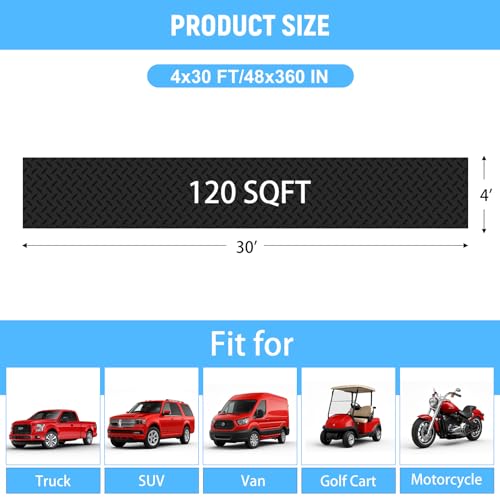 4x30 FT Garage Floor Mat (4x30 FT / Black)