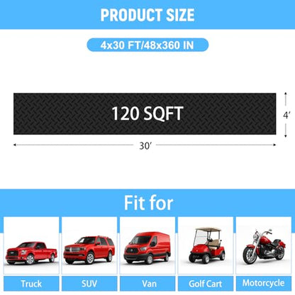 4x30 FT Garage Floor Mat (4x30 FT / Black)