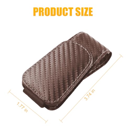 2PCS Sunglasses Holders for Car Sun Visor (2 Pack / Brown/Carbon Fiber)