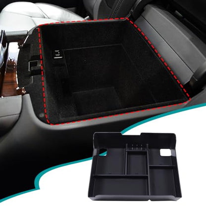 Console Insert Armrest Storage Box Compatible with Cadillac Escalade2015