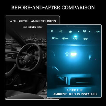 4PCS USB LED Car Interior Atmosphere Lights (Ice Blue)
