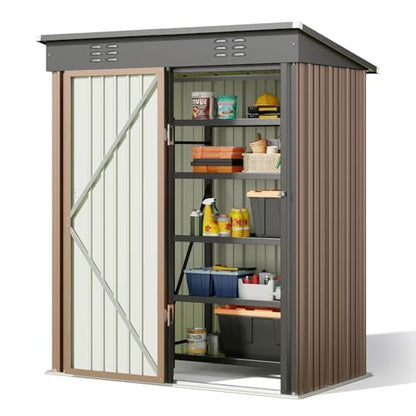 5' x 3' Outdoor Storage Shed (Brown / 5' x 3')