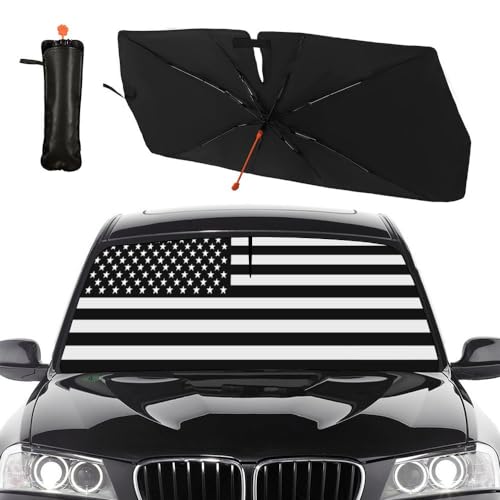 American Flag Car Windshield Sun Shade Umbrella Sunshade Block UV Rays Sun Visor Protector Auto Windshield Sunshade to Keep Vehicle Cool for Cars Trucks & Suvs 57 X 30 in (57'' X 30'' / style-AB2)