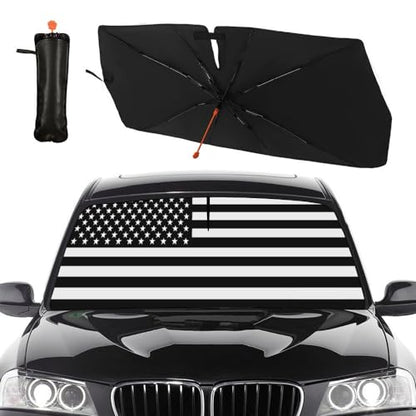 American Flag Car Windshield Sun Shade Umbrella Sunshade Block UV Rays Sun Visor Protector Auto Windshield Sunshade to Keep Vehicle Cool for Cars Trucks & Suvs 57 X 30 in (57'' X 30'' / style-AB2)