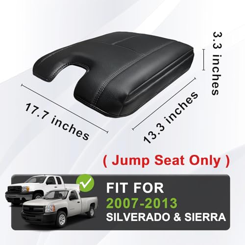 Armrest Cover for Chevy Silverado 2007 (1) 07-13 |Slv&Tahoe&Sra&Yukon| Jump Seat, +Thick)
