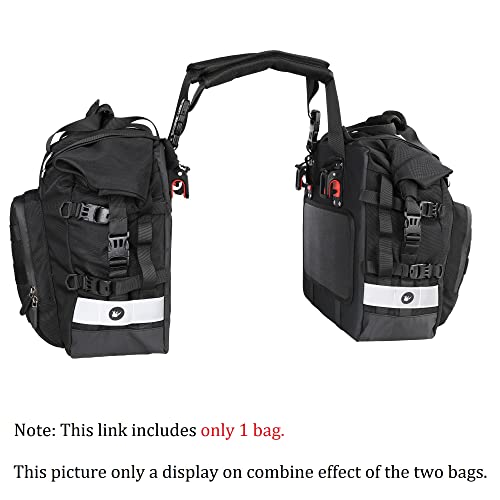 Motorcycle Saddlebag Waterproof Motor Luggage Pack Quick Release Motorbike Side Bag 20L Fits Most Adventure and Sports Bike Motorcycle Racks (Black 20L / Black 20L)