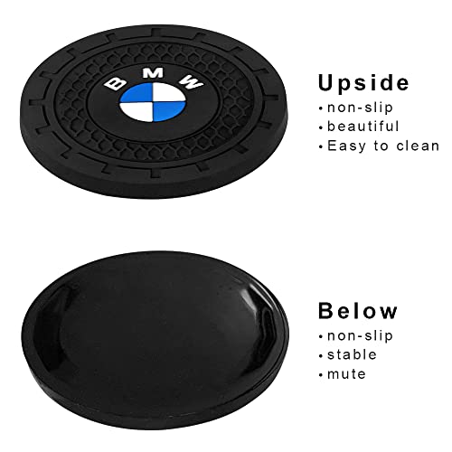 Car Cup Holder Coaster for BMW X1 X3 M3 M5 X5 X6 Z4 3 5 7 Series Silicone (Black-01)