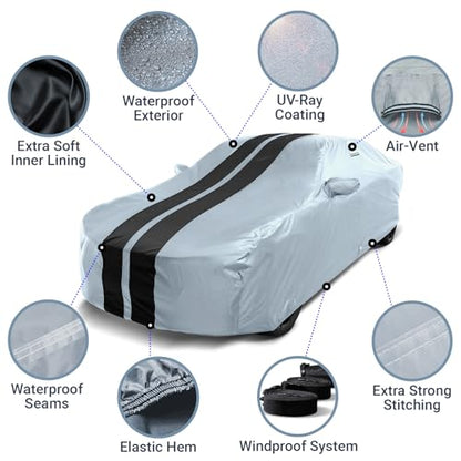 Car Cover All Weather for 2014 (Gray / Black (Stripe) / 27. Porsche Paname ra Executive 2014-2026)