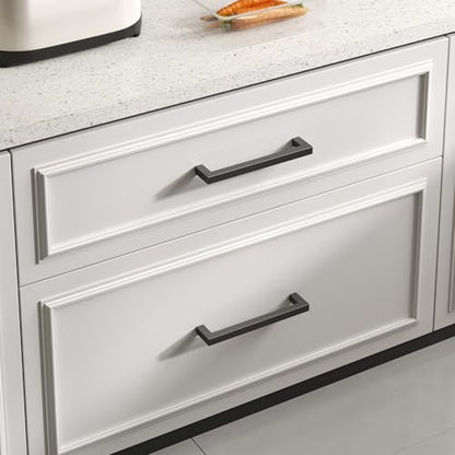 45 Pack 8-4/5 Inch Black Cabinet Handles Kitchen Drawer Pulls (Matte Black / 8-4/5 inch Hole Centers)
