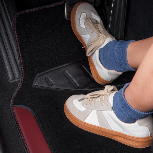 Waterproof Universal Fit Car Floor Mats (Black and Burgundy)