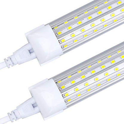 20-Pack) 8ft LED Shop Light Fixture, 144W 18000LM 6000K, Cold White, U Shape, Clear Cover, Hight Output, Linkable Shop Lights, T8 LED Tube Lights, 8 LED shop lights for garage 8 foot with plug (U-20PCS 8FT 6000K)