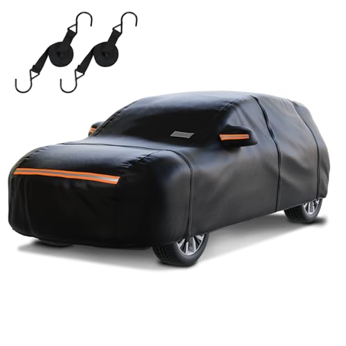 Heavy Duty SUV Car Cover Waterproof All Weather for Automobiles (Black / Fit SUV-Length (Up To 201"))