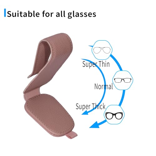 2 Packs Magnetic Sunglass Holder for Car Visor (Pink / 2pcs)