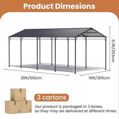 10x20 FT Metal Carport