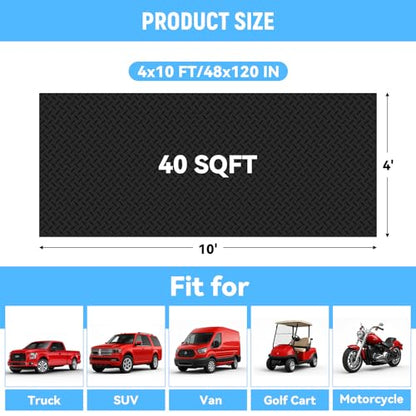 4x10 FT Garage Floor Mat (4x10 FT / Black)