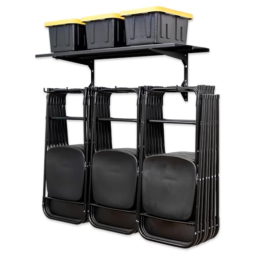Chair Storage Rack with Storage Shelf (Triple + Shelf)