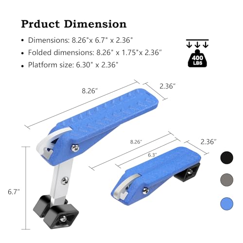 Foldable Car Door Step Stand Pedal (Evolution Pro Series / Blue)