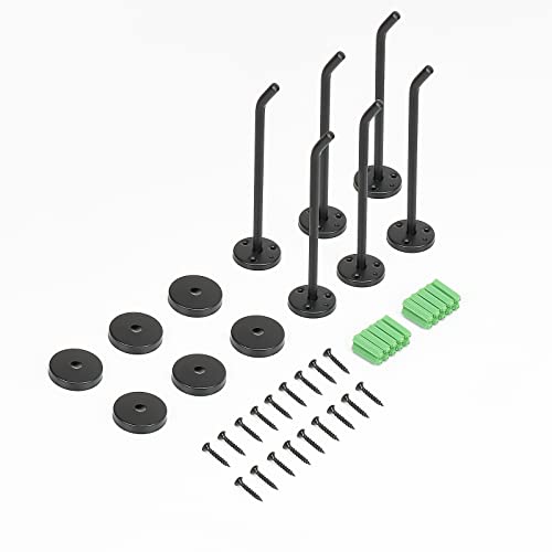 Coat Hooks Wall Mount Hooks for Hanging Hat Hurse Robe (Matte Black / 6 Inch (Wall))