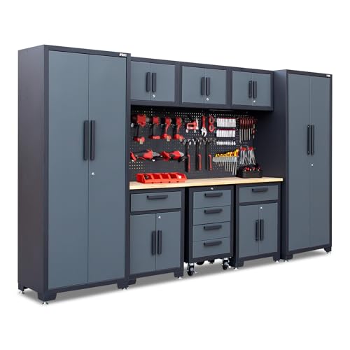 Gray Garage Storage Cabinet System 9 (Upgraded)