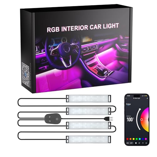 Car LED Lights Interior (2-Lines USB Port APP+ Box Control)