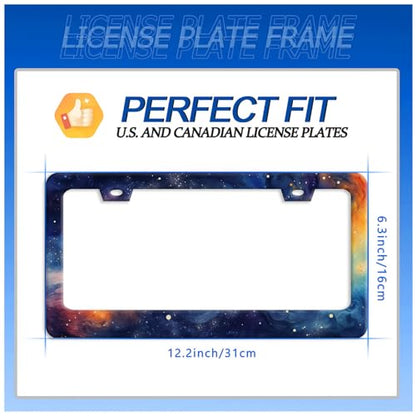 Watercolor Galaxy License Plate Frame Stainless Steel Car Accessory 6x12 (Watercolor Galaxy Starry Sky)