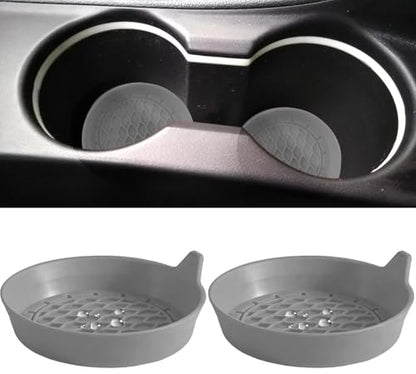 2 PCS Car Cup Coasters (Grey*2pcs / No Diamonds)