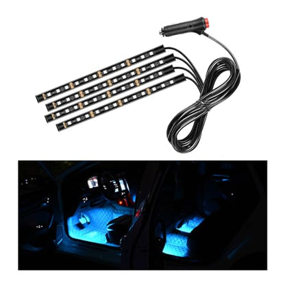 Car LED Strip Light (Connection Type: Cigarette Lighter / Ice Blue-48 LEDs)