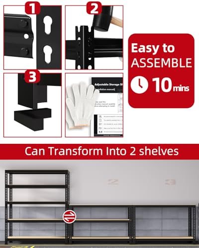 3250 LBS Heavy Duty Garage Storage Shelves Adjustable Shelf (48" W x 24" D x 72" H)