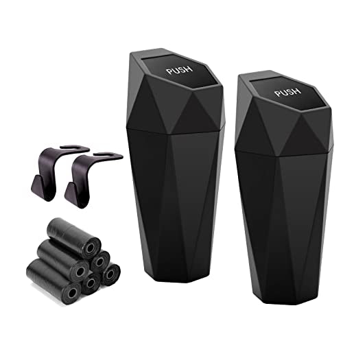 Car Trash Can Cup Holder (600ml x 2 / Black)