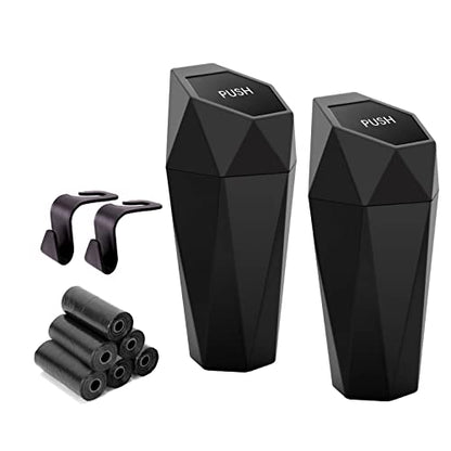 Car Trash Can Cup Holder (600ml x 2 / Black)