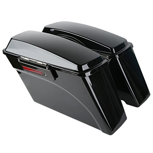 Motorcycle Saddlebags Hard Saddlebags For Harley Touring 1993 (Vivid Black W/ Black Latches / Standard)