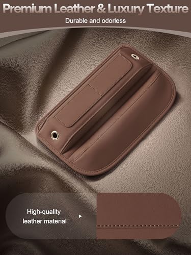 Universal Fit Premium Leather Car Seat Gap Filler Organizer (04 Brown, 2 Pack)