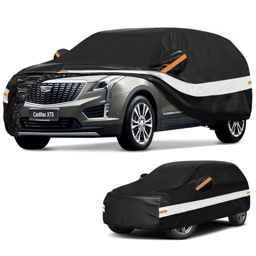 10 Layers SUV Car Cover Custom Fit for Cadillac XT5 (Black Gray / Custom Fit for Cadillac XT5/SRX)